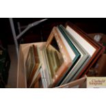 A box of miscellaneous pictures, prints and mirror