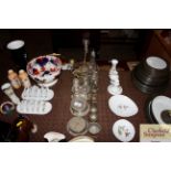 A plated table cruet; various other cruet items; t