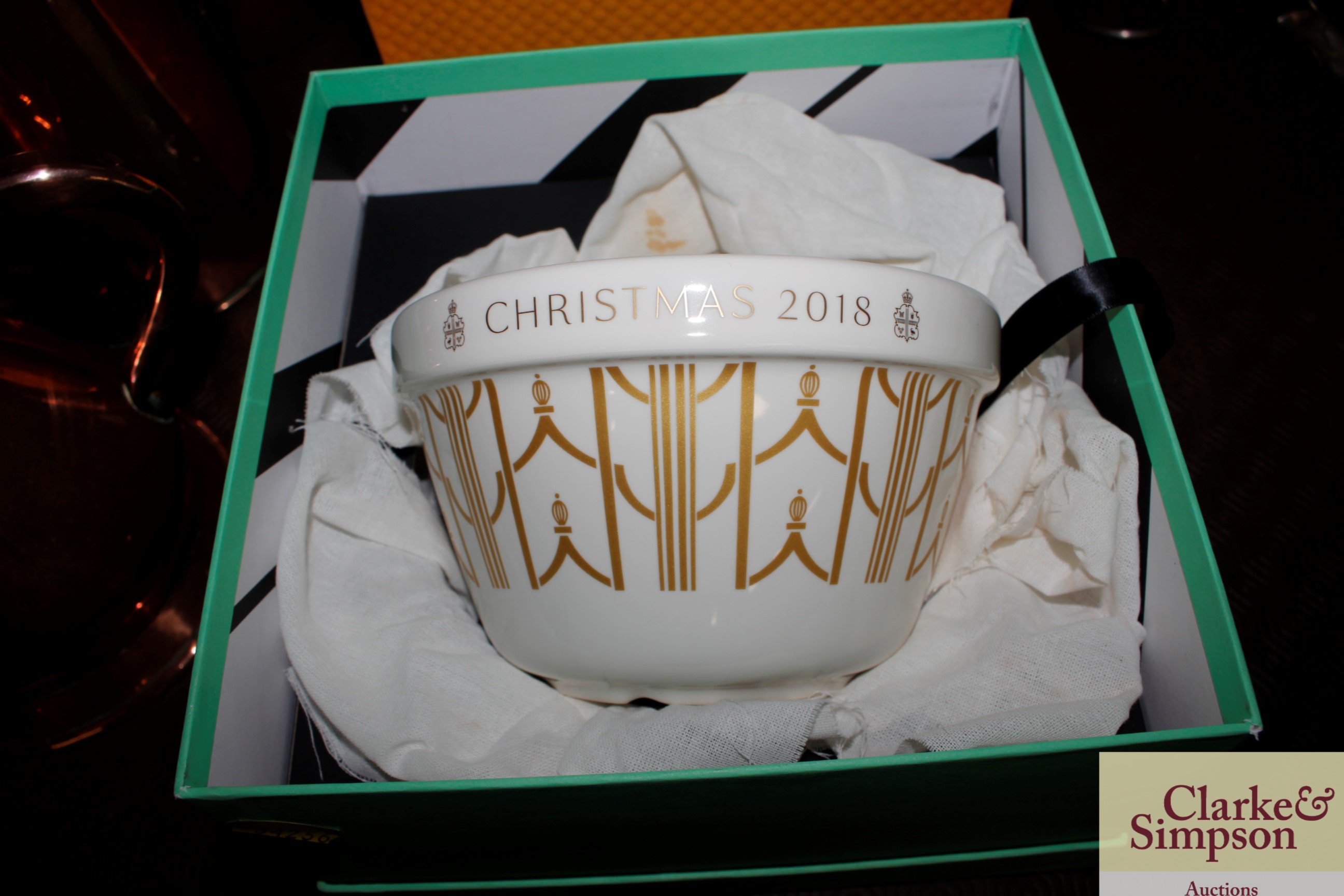 A Claridge's Christmas Pudding bowl by William Edw