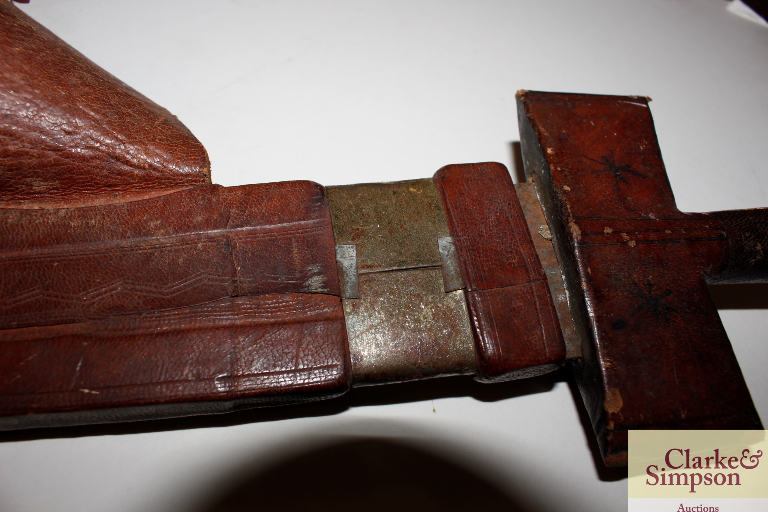 An antique leather covered Kris type sword - Image 4 of 10