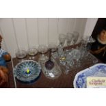 A quantity of various glass dressing table ware; t