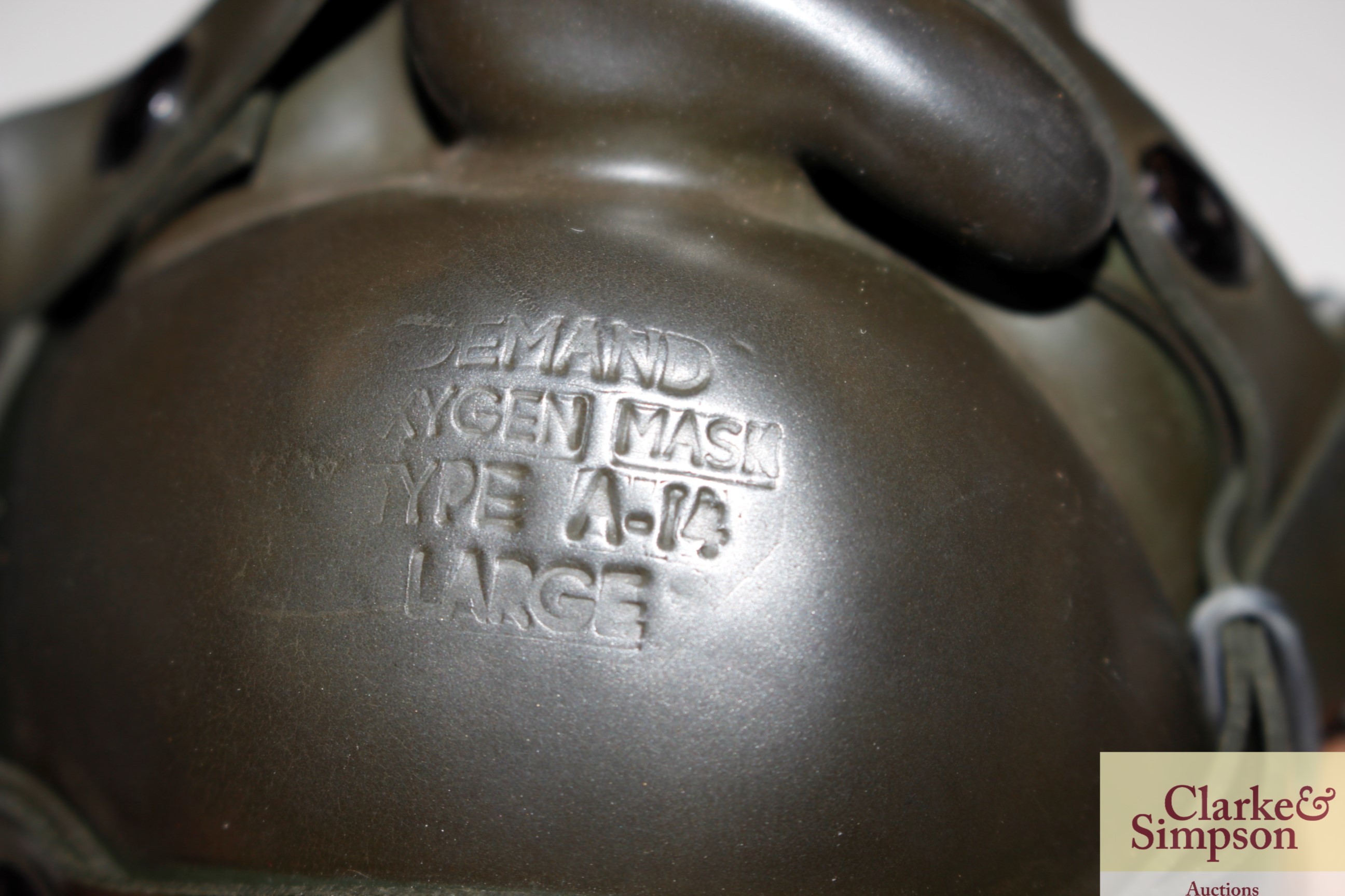 A USAAF pilots oxygen mask; and a military helmet - Image 3 of 5