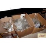 Three boxes of miscellaneous glass and china