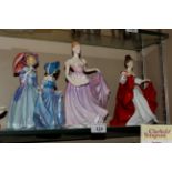 Three Royal Doulton figurines one AF; and another