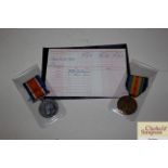 A WW1 pair of medals to 81763 BMBR D.Johnston RGA