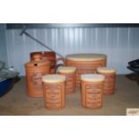 A quantity of Henry Watson storage jars and tankar