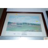 After Bill Waugh print of the Ailsa course and clu