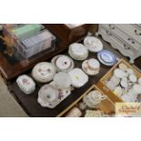 A collection of various porcelain pin dishes, teaw