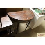 A Georgian mahogany fold over card table AF