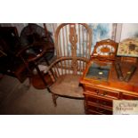 An antique elm Windsor chair