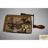 A collection of miscellaneous clock keys, pendulum