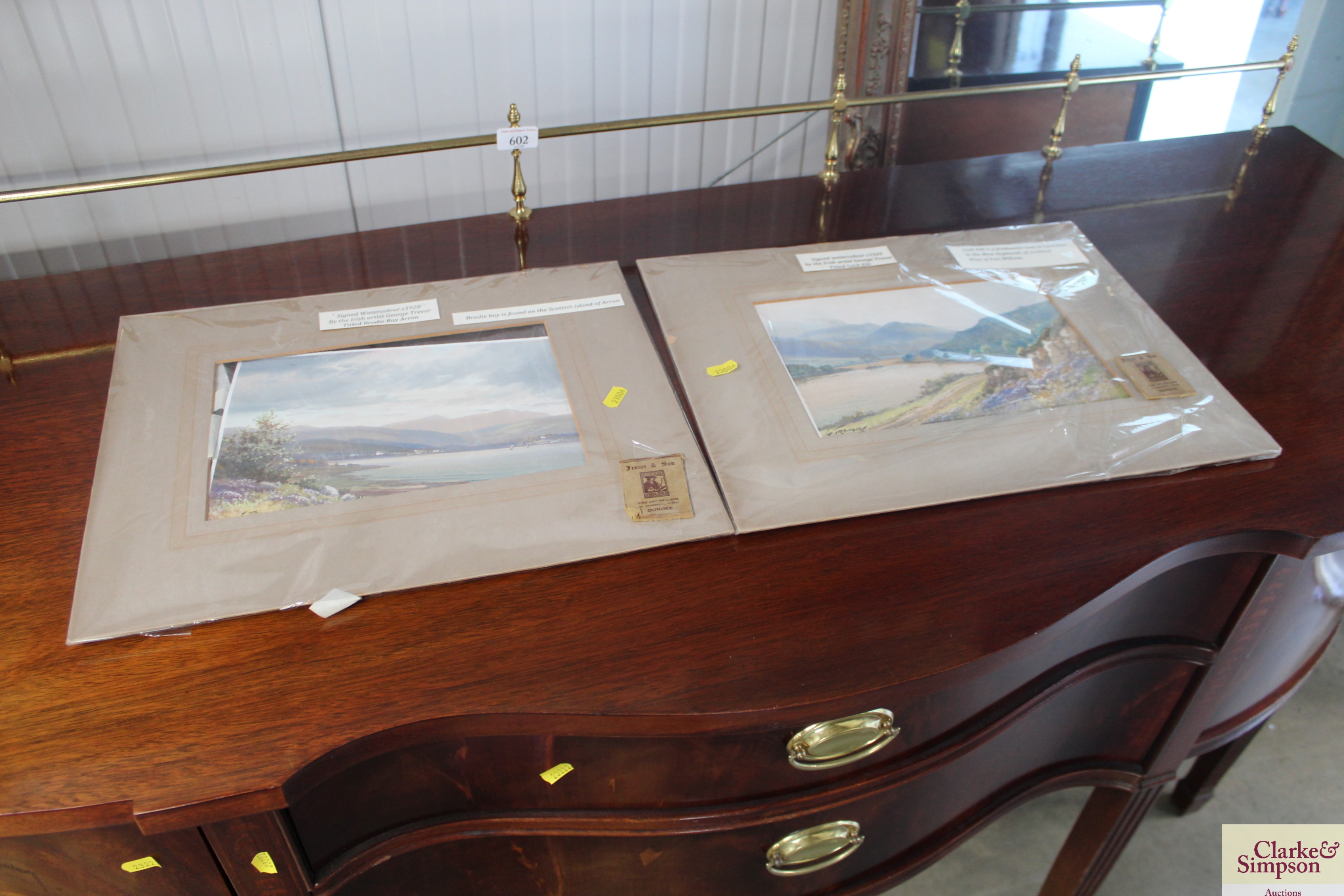 Two signed watercolours by George Trevor "Loch Eil