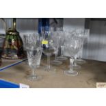 A small collection of table glassware