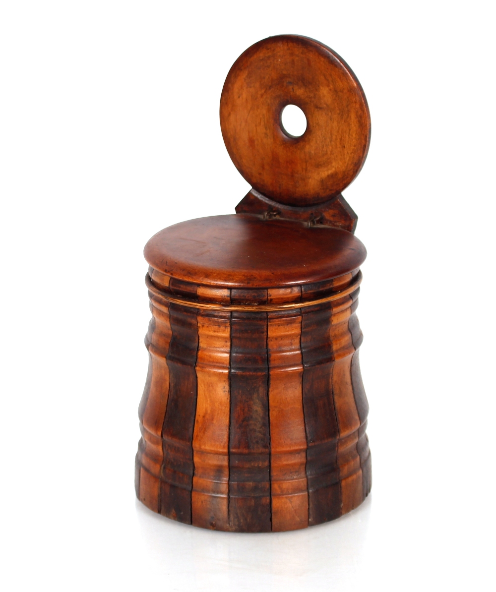 A 19th Century fruitwood candle box, 28cm high