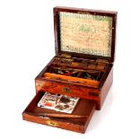 A rosewood and brass bound artists paint box, by Ackermann & Co.