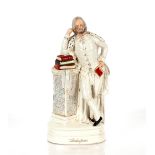 A Victorian Staffordshire figure of Shakespeare, 46cm high