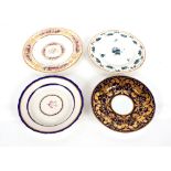 Four 19th Century Derby cabinet plates, some AF