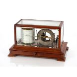 A Barograph, by S Leighton of Lancaster, fitted with a chart drawer and raised on ogee supports,