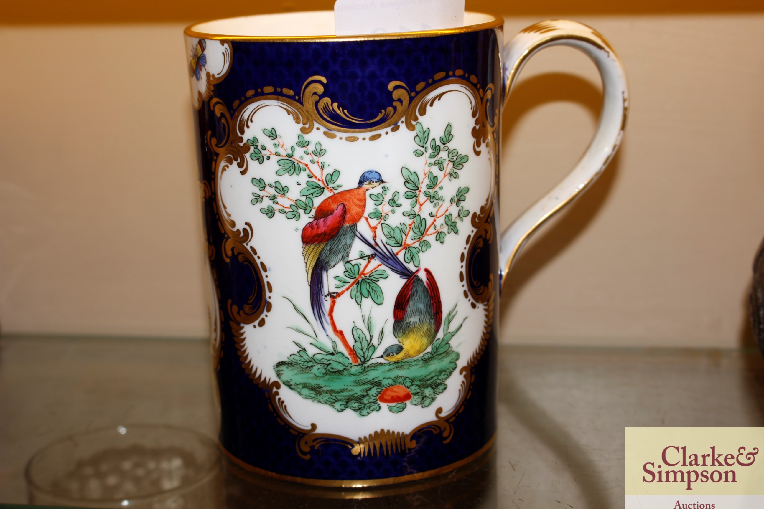 A Worcester style mug, having painted panel decora - Image 2 of 4
