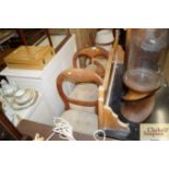 A set of four Victorian mahogany dining chairs; a