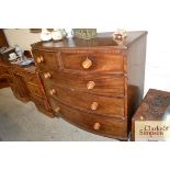 A 19th Century mahogany bow front chest