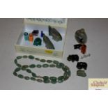 A quantity of various jade and hardstone jewellery