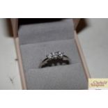 A boxed diamonique 925 mounted dress ring