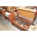 An Edwardian music cabinet AF; and two open fronte