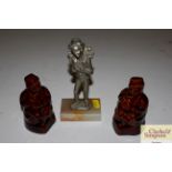 A pair of Victorian treacle glazed character money