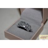 A boxed diamonique 925 mounted dress ring