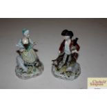 Two continental porcelain shepherd and shepherdess