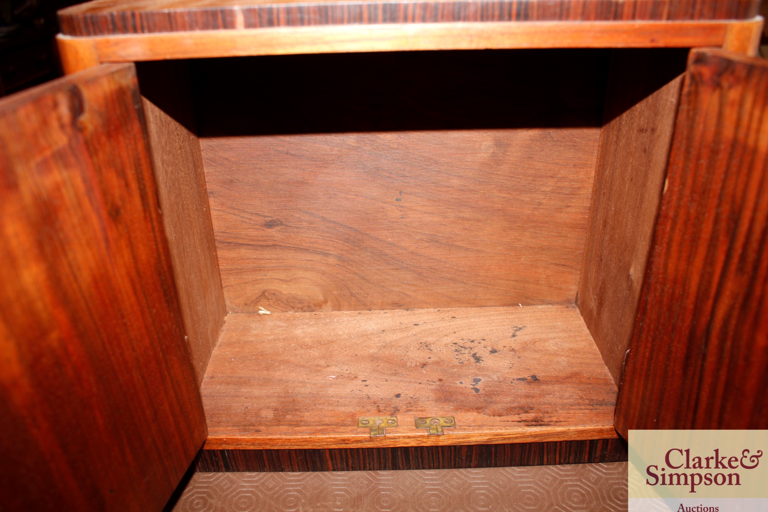 A walnut Art Deco miniature cabinet - Image 2 of 2