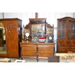 A large late Victorian mahogany mirrored back side