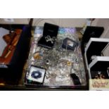 A box of miscellaneous costume and dress jewellery