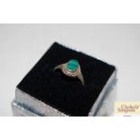 A 925 and malachite set ring