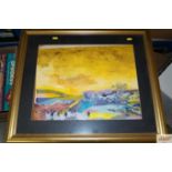 A gilt framed collage