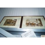 A pair of framed and glazed hunting prints