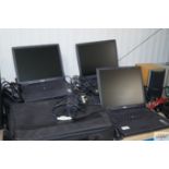 Three Dell laptops and three carrying bags (sold a