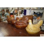 Four chicken tureens