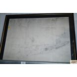 A framed print depicting Chattem Marine Barracks a