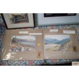 Signed watercolour study by Irish artist George Trevor "Brodie Bay, Arron" 1920