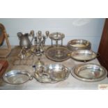 A large quantity of various silver plated and othe