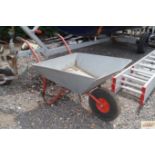 A light weight galvanised wheel barrow