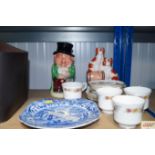 A Toby Jug together with a Staffordshire flat back ornament of spaniels, a Copeland Spode plate