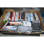 A box of various computer games