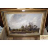 Charles Hardaker, woodland scene, oil on canvas