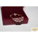 A rose gilt De France ring size "P/R"