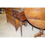 A Victorian mahogany drop leaf occasional table fi