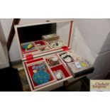 A jewellery box and miscellaneous contents