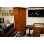 An Edwardian inlaid mahogany freestanding corner c